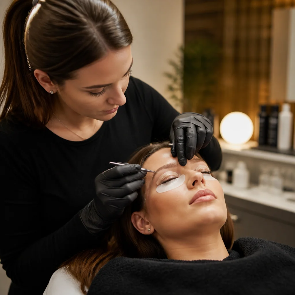 Originale Showroom-Illustration zum Thema Wimpern & Brauen