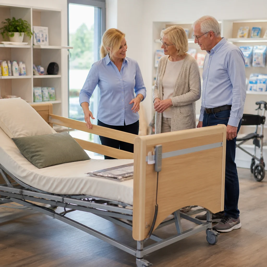 Originale Showroom-Illustration zum Thema Pflege & Hilfsmittel