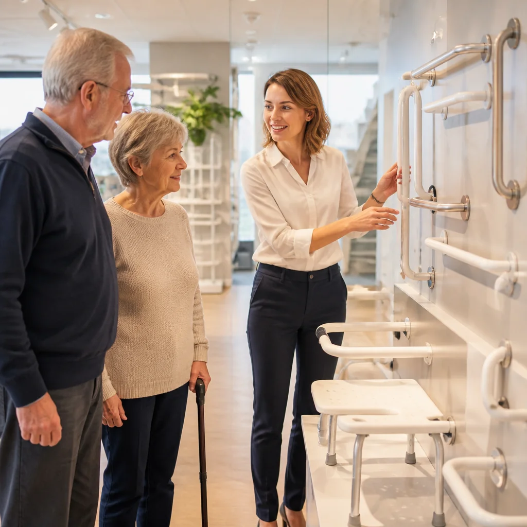 Originale Showroom-Illustration zum Thema Sicherer Alltag & Hilfsmittel